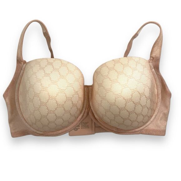 Soma Bra 40DDD Stunning Support Geo Lace Full Coverage Underwire Pink - Picture 1 of 5